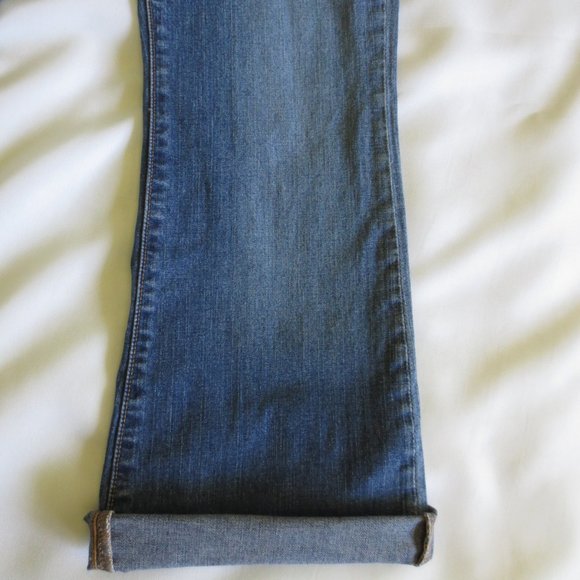 4/$14 GAP womens STRETCH blue DENIM frayed CUFFED bootcut SIZE 8 - Picture 10 of 15